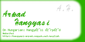 arpad hangyasi business card